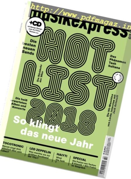 Musikexpress – Februar 2018 Cover