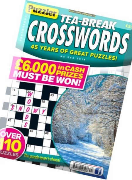 Puzzler Tea-Break Crosswords – Issue 263, 2018 Cover