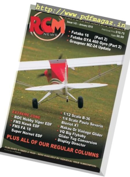 Radio Control Model News – January 2018 Cover