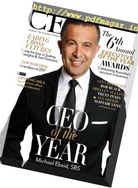 The CEO Magazine – Australia & New Zealand – December 2017 Cover