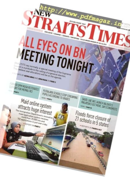 The News Straits Times – 2 Januari 2018 Cover
