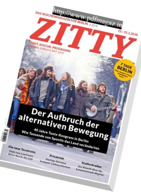 Zitty – 25. Januar 2018 Cover