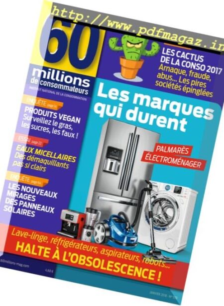 60 Millions de Consommateurs – janvier 2018 Cover