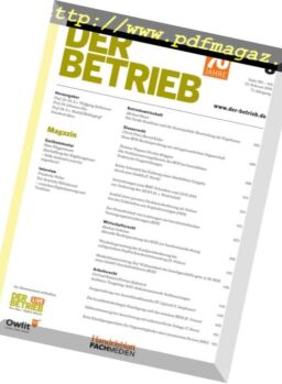 Der Betrieb – 23 Februar 2018