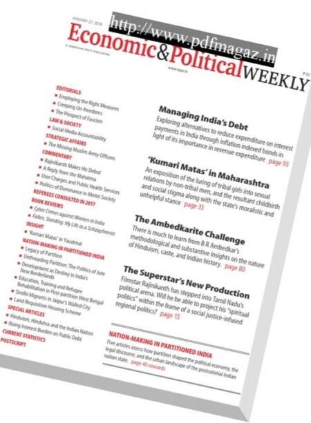 Economic & Political Weekly – 29 January 2018 Cover