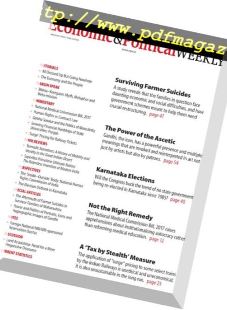 Economic & Political Weekly – 5 February 2018 Cover