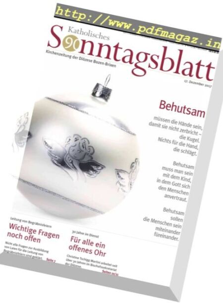 Katholisches Sonntagsblatt – 17 Dezember 2917 Cover
