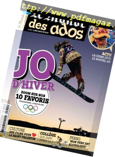 Le Monde des Ados – 7 fevrier 2018 Cover