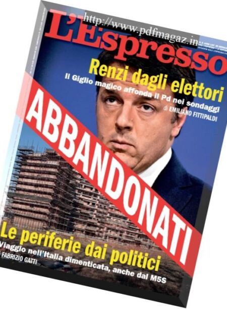 L’Espresso – 28 gennaio 2018 Cover