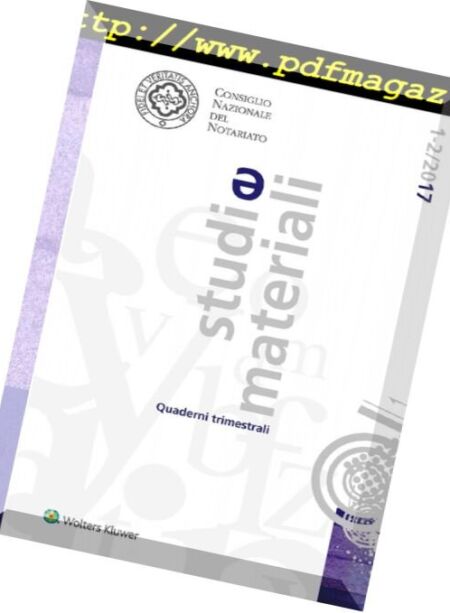 Studi e Materiali – Settembre-Ottobre 2017 Cover