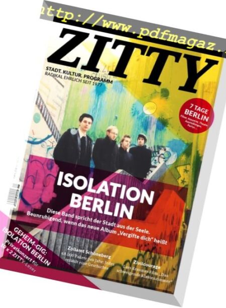 Zitty – 22 Februar 2018 Cover
