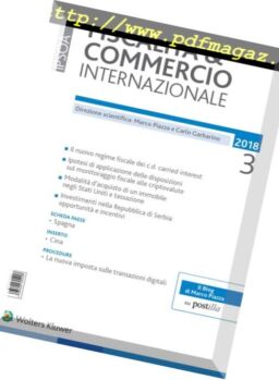 Fiscalita & Commercio Internazionale – Marzo 2018