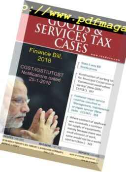 Goods & Services Tax Cases – 6 February 2018