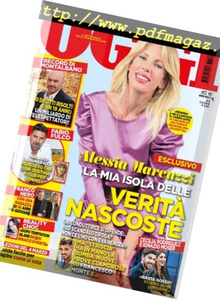 Oggi – 1 Marzo 2018 Cover