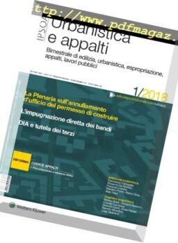 Urbanistica e appalti – Gennaio 2018