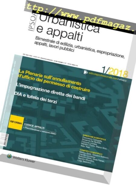 Urbanistica e appalti – Gennaio 2018 Cover
