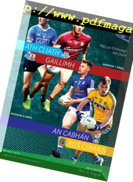 GAA Match Programmes – 1 April 2018 Cover