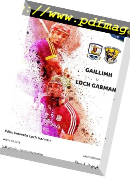 GAA Match Programmes – 18 March 2018 Cover