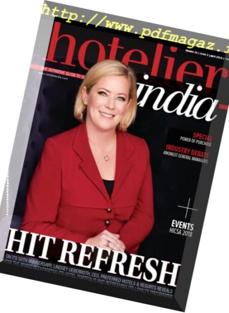Hotelier India – April 2018 Cover