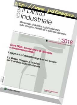 Il Diritto Industriale – Gennaio 2018