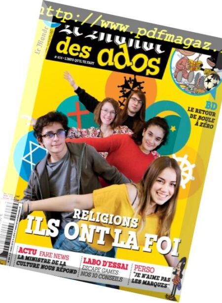 Le Monde des Ados – 21 mars 2018 Cover