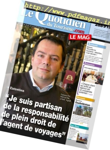 Le quotidien du tourisme lemag – avril 2018 Cover
