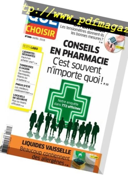 Que Choisir – Avril 2018 Cover
