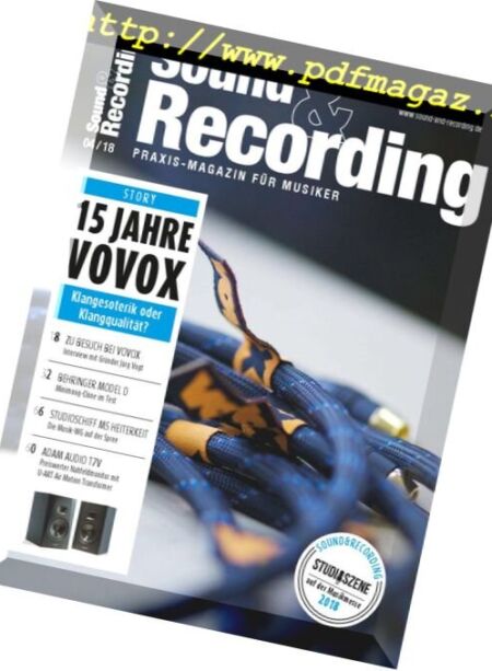 Sound & Recording – April 2018 Cover