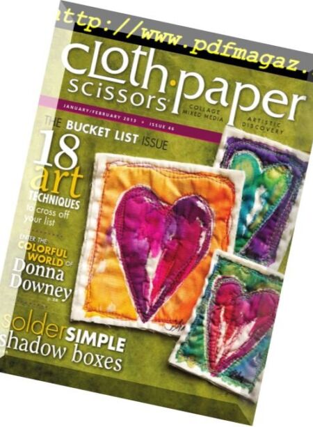 Cloth Paper Scissors – January-February 2013 Cover