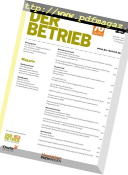 Der Betrieb – 13 April 2018