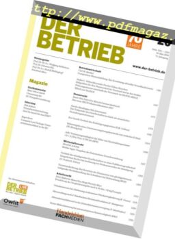 Der Betrieb – 18 Mai 2018