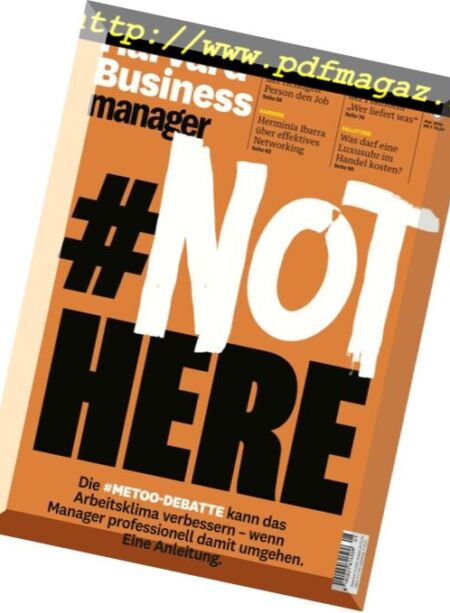 Harvard Business Manager – Mai 2018 Cover