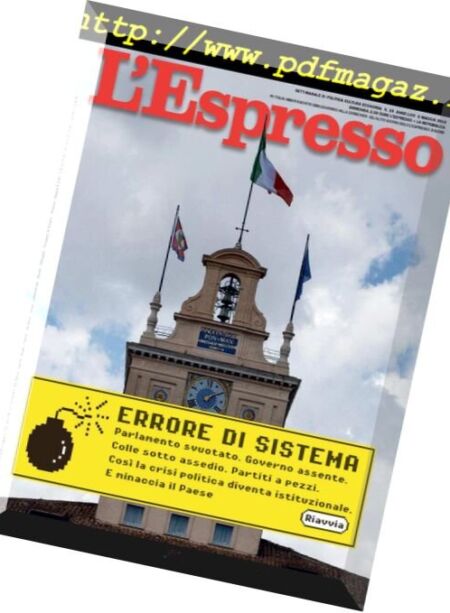 L’Espresso – 06 maggio 2018 Cover
