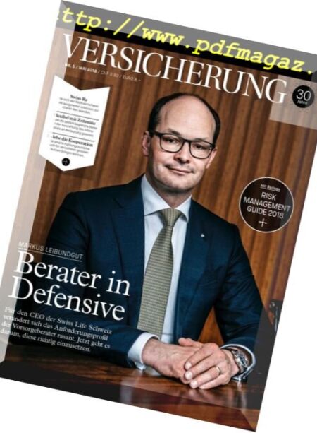 Schweizer Versicherung – Mai 2018 Cover