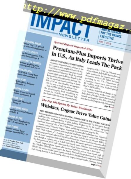 Shanken’s Impact Newsletter – May 2018 Cover
