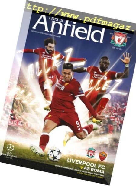 This is Anfield – Liverpool FC Programmes – 25 April 2018 Cover
