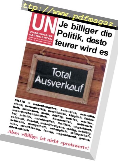 Unabhangige Nachrichten – Januar 2018 Cover