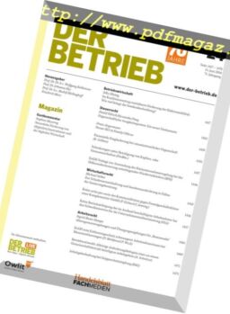 Der Betrieb – 15 Juni 2018