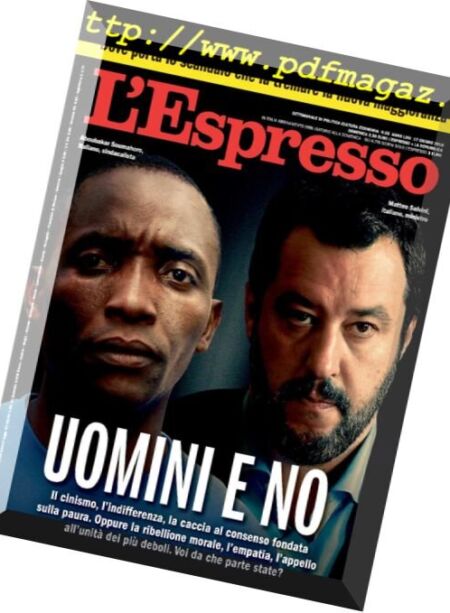 L’Espresso – 17 giugno 2018 Cover