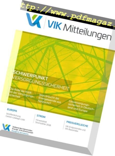 VIK Mitteilungen – Nr.2, 2018 Cover