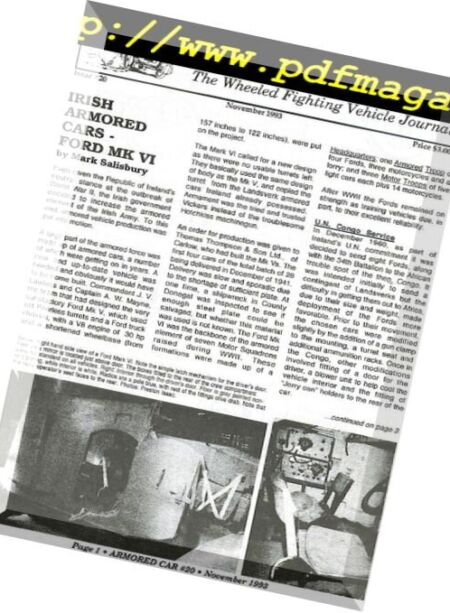 Armored Car – n. 20 Cover