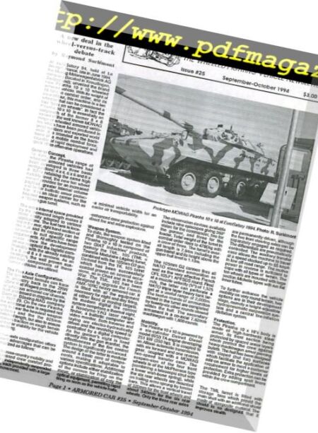 Armored Car – n. 25 Cover