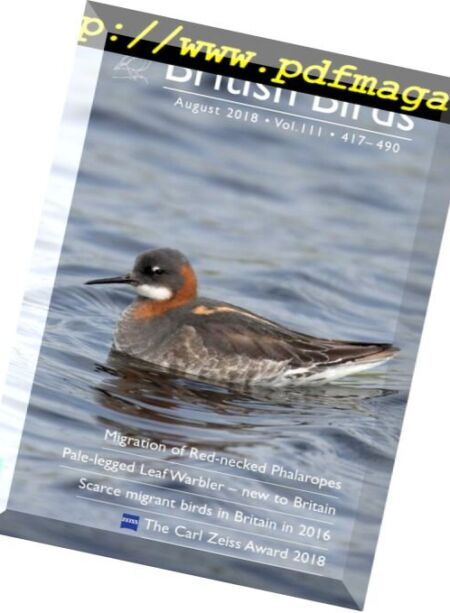 British Birds – August 2018 Cover