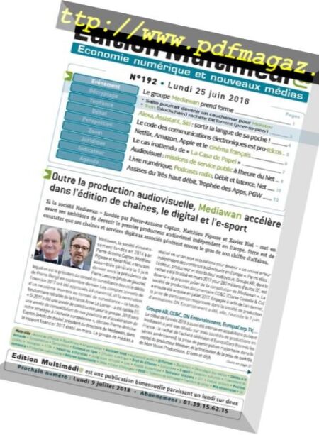 Edition Multimedia – 25 juin 2018 Cover