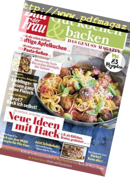 Bild der Frau Gut kochen – September 2018 Cover
