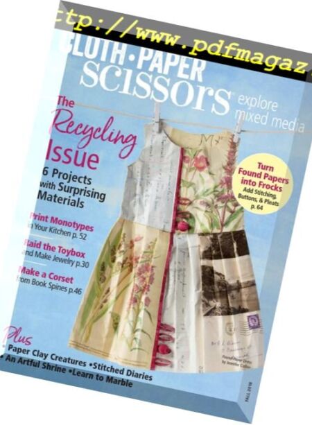 Cloth Paper Scissors – July-August 2018 Cover