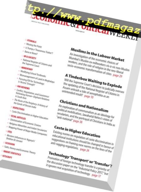 Economic & Political Weekly – July 23, 2018 Cover