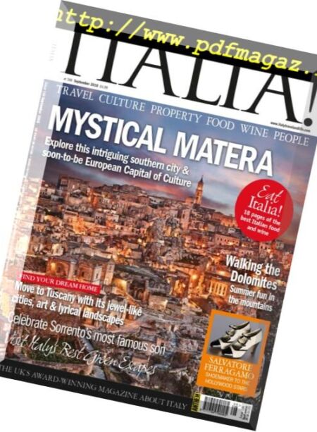 Italia! Magazine – September 2018 Cover