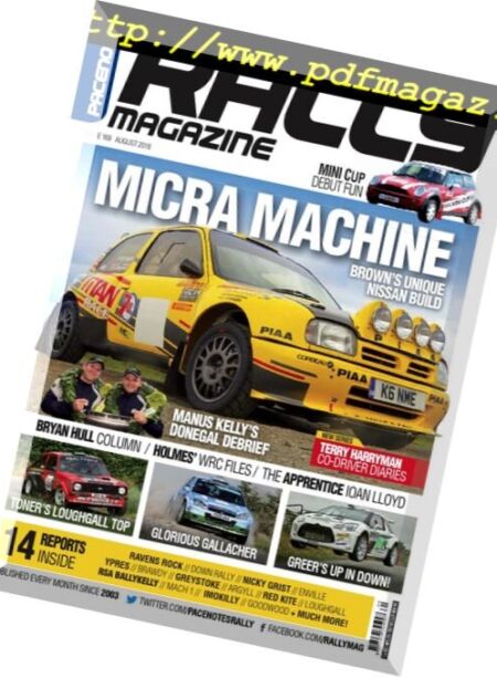 Pacenotes Rally Magazine – August 2018 Cover