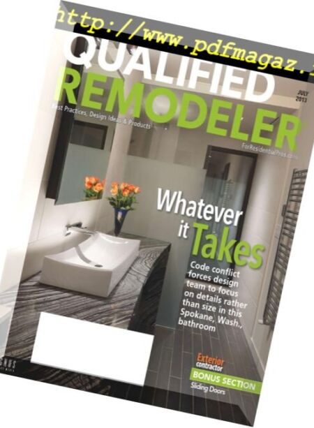 Qualified Remodeler Magazine – July 2013 Cover